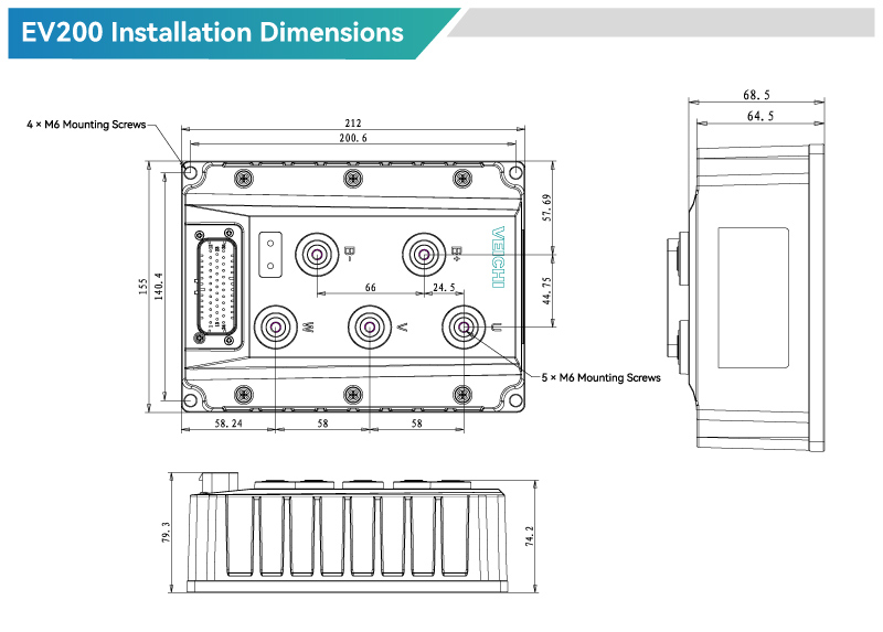 EV200 Installation Dimensions